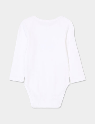 Body US coton Monsieur Caca x La Halle blanc bébé garçon