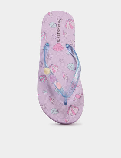 Tongs d&eacute;tails fantaisie rose fille