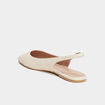 Ballerines slingback bouts carrés blanc femme