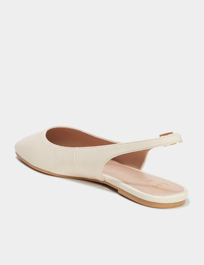 Ballerines slingback bouts carrés blanc femme
