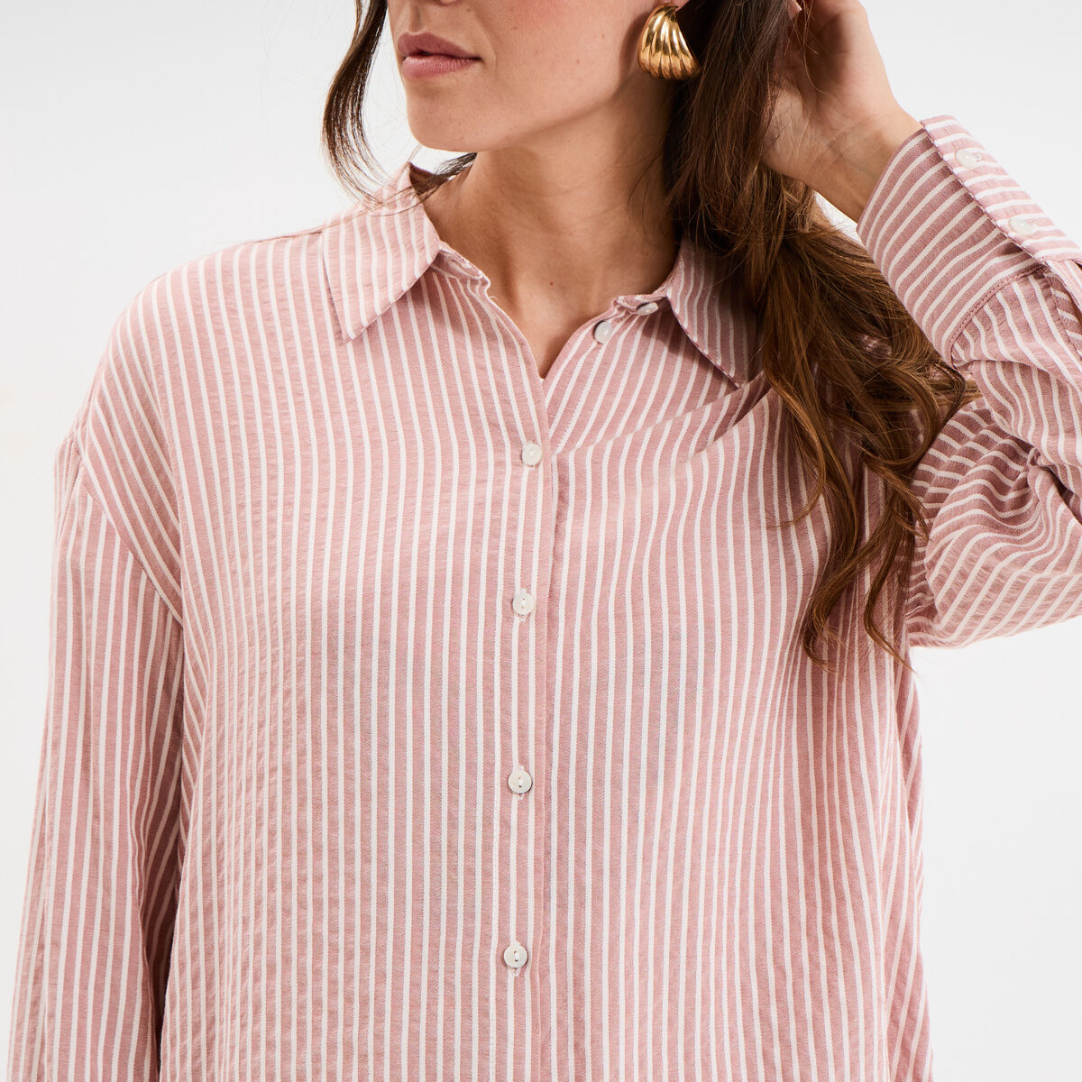 Chemise manches longues bordeaux femme