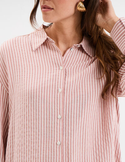 Chemise manches longues bordeaux femme
