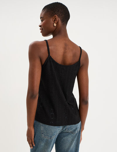 D&eacute;bardeur broderie anglaise noir femme