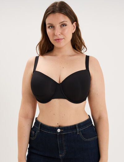 Soutien-gorge corbeille noir femme grande taille