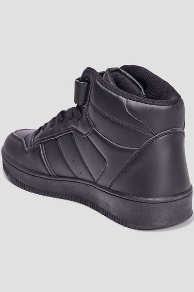 Baskets montantes &agrave; scratch sur l'avant noir homme
