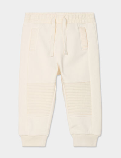 Pantalon de jogging molletonn&eacute; ecru b&eacute;b&eacute; gar&ccedil;on