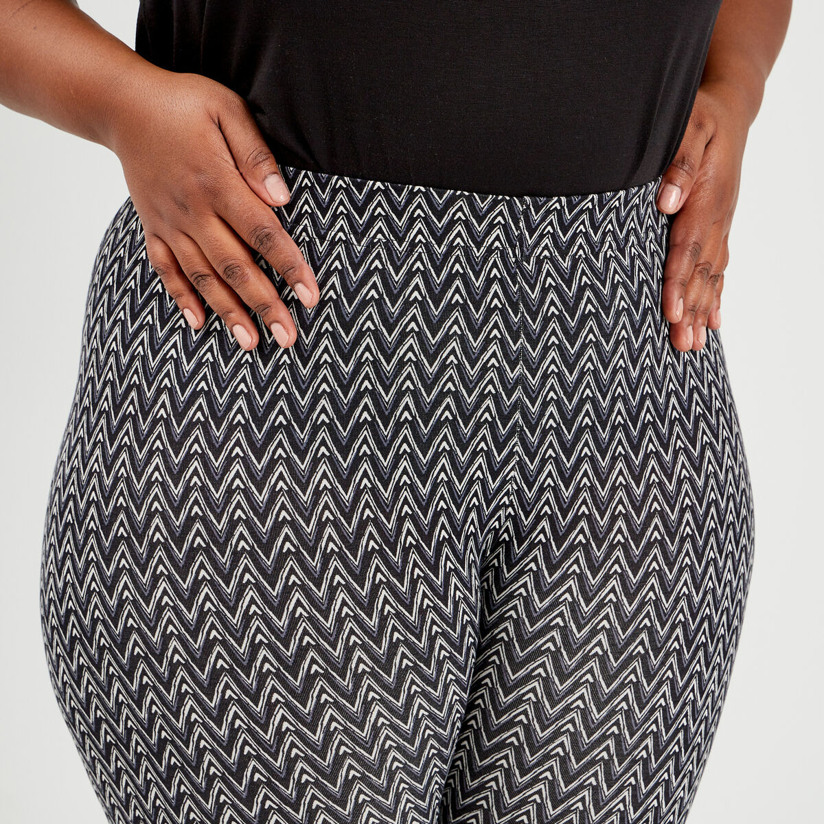 Legging en coton noir femme grande taille