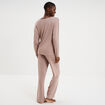 Ensemble pyjama t-shirt et pantalon marron clair femme