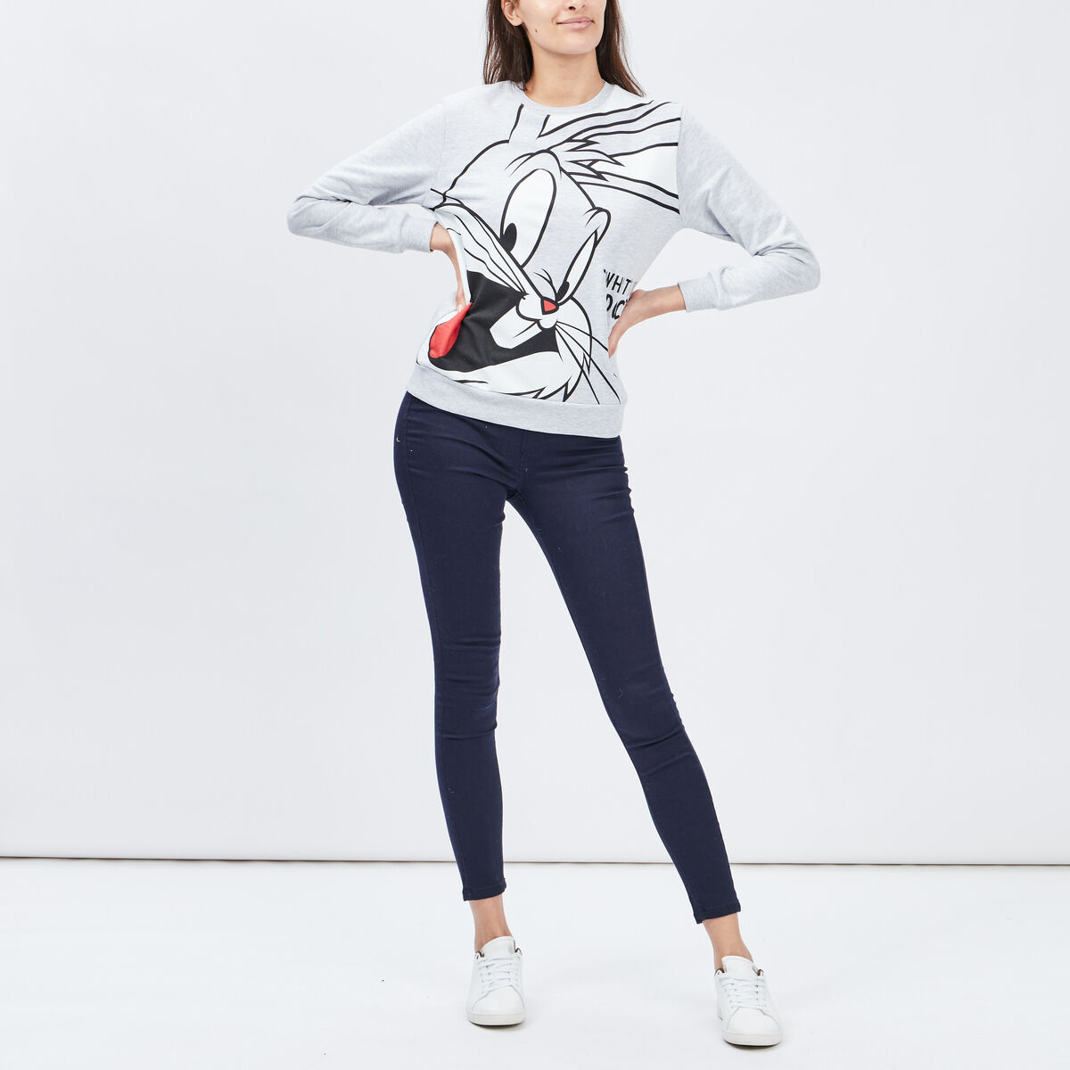 Jegging skinny taille basse bleu marine femme