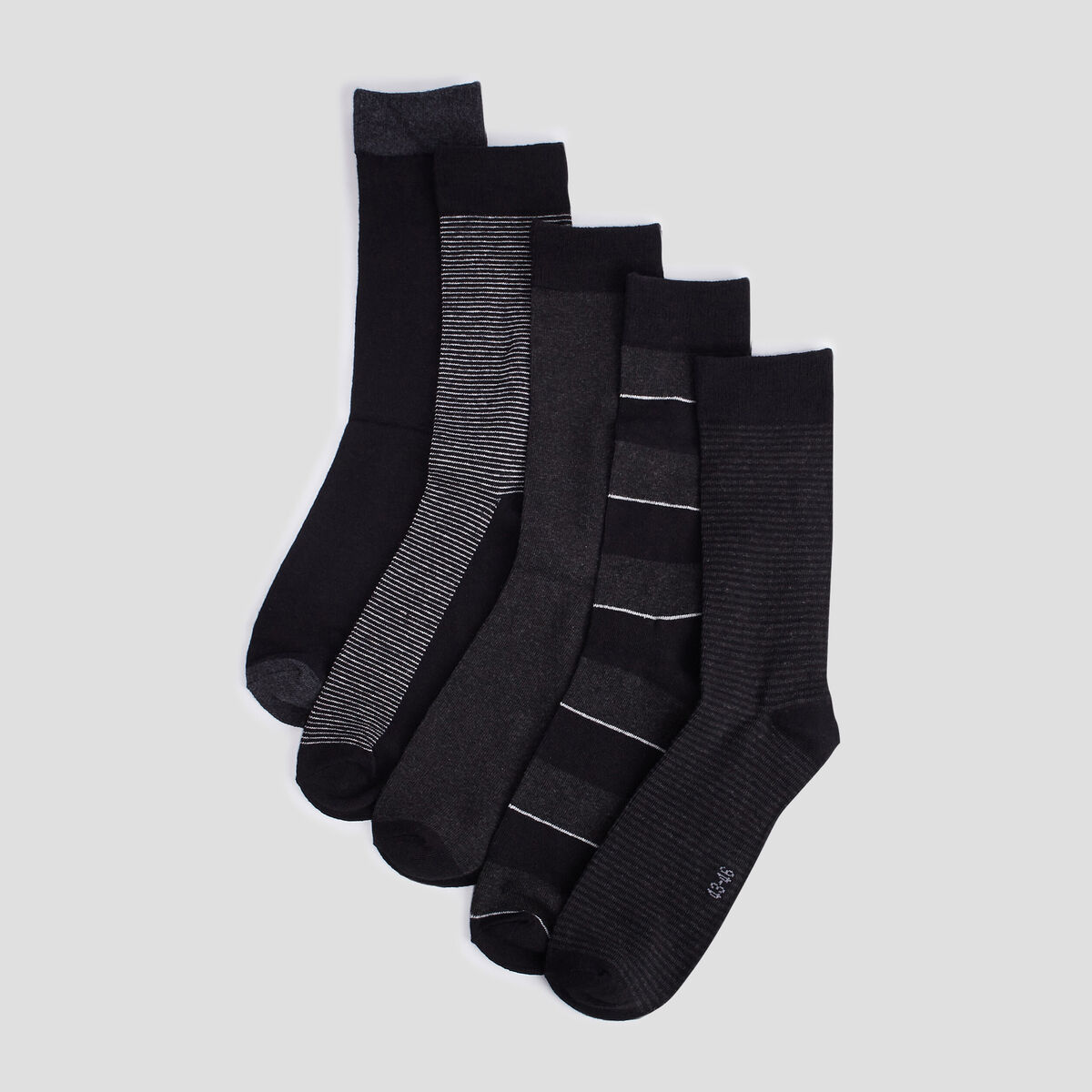 Lot 5 paires chaussettes noir homme