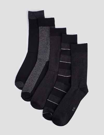 Lot 5 paires chaussettes noir homme