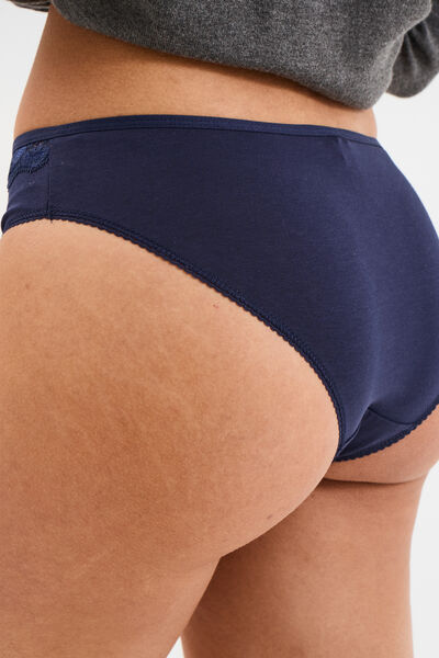 Culotte en coton bleu marine femme