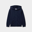 Sweat zipp&eacute; &agrave; capuche en molleton bleu marine gar&ccedil;on