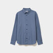 Chemise droite imprim&eacute;e manches longues blanc homme