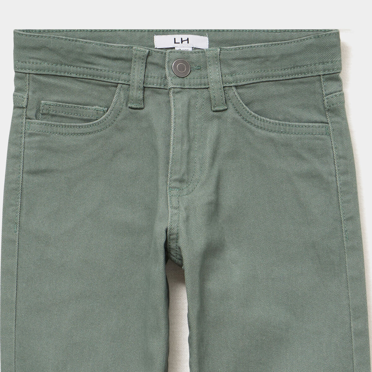 Pantalon slim coton majoritaire vert gar&ccedil;on