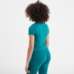 T-shirt cropped cintré col rond vert émeraude femme