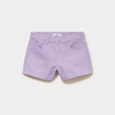 Short droit en coton taille ajustable mauve fille