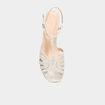 Sandales &agrave; talons 4 cm blanc femme
