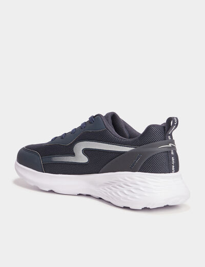 Baskets running &agrave; lacets bleu fonc&eacute; homme