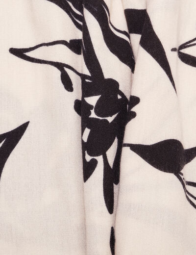 Foulard bords à franges courtes ivoire femme