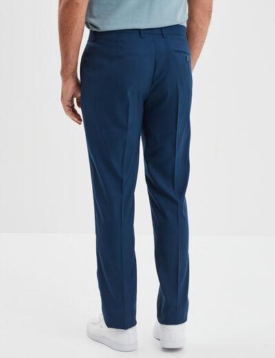 Pantalon droit avec pinces bleu electrique homme