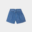 Short en jean avec ceinture noeud taille denim stone fille
