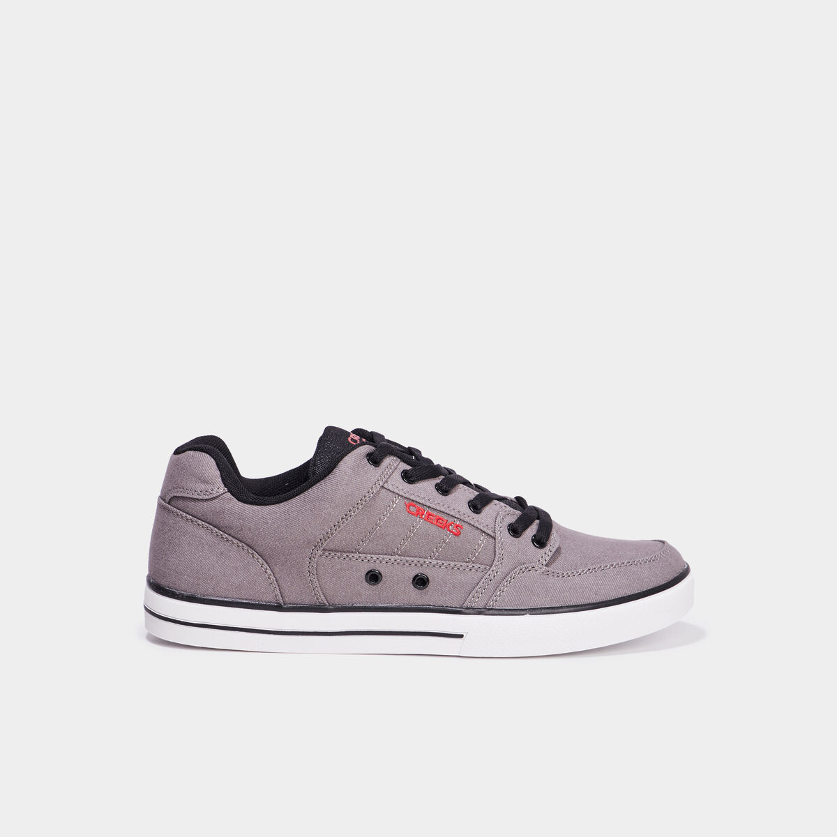 Tennis basses en toile à lacets gris homme