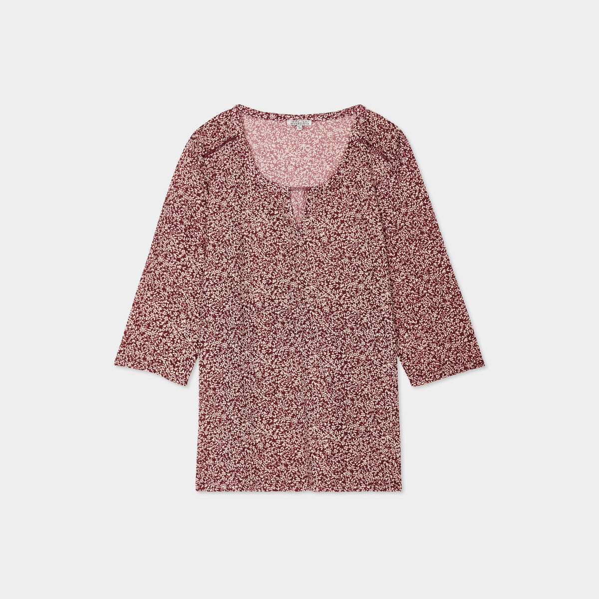 T-shirt manches 3/4 bordeaux femme grande taille