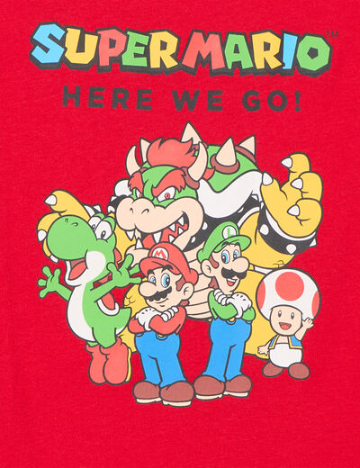 T-shirt manches courtes Super Mario rouge garçon
