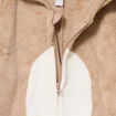 Pyjama No&euml;l effet velours &agrave; capuche taupe b&eacute;b&eacute;
