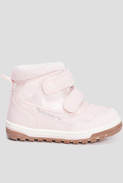 Bottines fourrées à scratchs Trappeur rose bébé fille