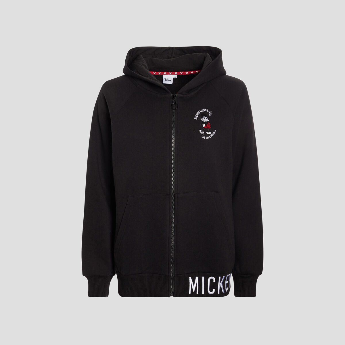 Sweat zippé à capuche Mickey noir femme
