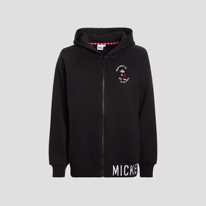 Sweat zippé à capuche Mickey noir femme
