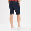 Bermuda droit &agrave; coulisse en jean denim blue black homme