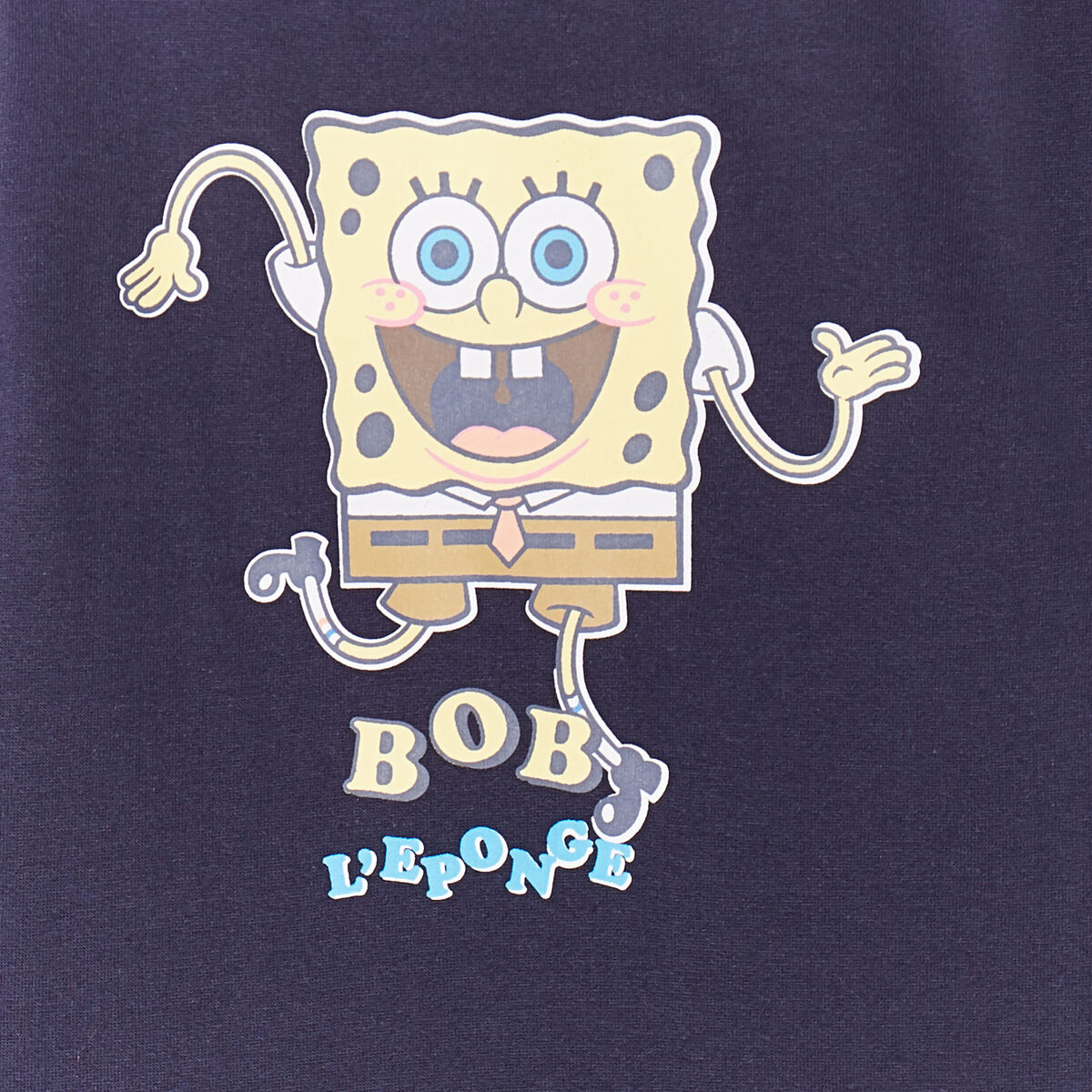 Sweat manches longues Bob l'éponge coton bleu marine bébé garçon