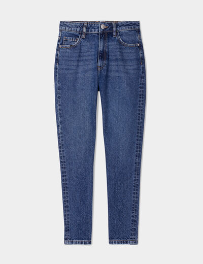 Jeans mom 7/8ème taille haute coton denim stone femme