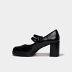 Escarpin &agrave; double bride talon bloc noir femme