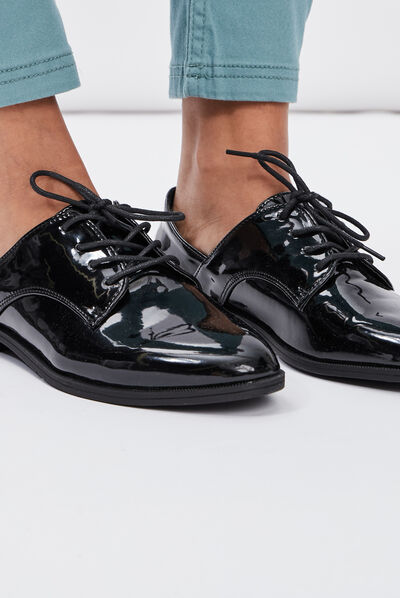 Derbies vernies noir femme