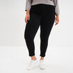 Jegging avec passants taille haute denim noir femme grande taille