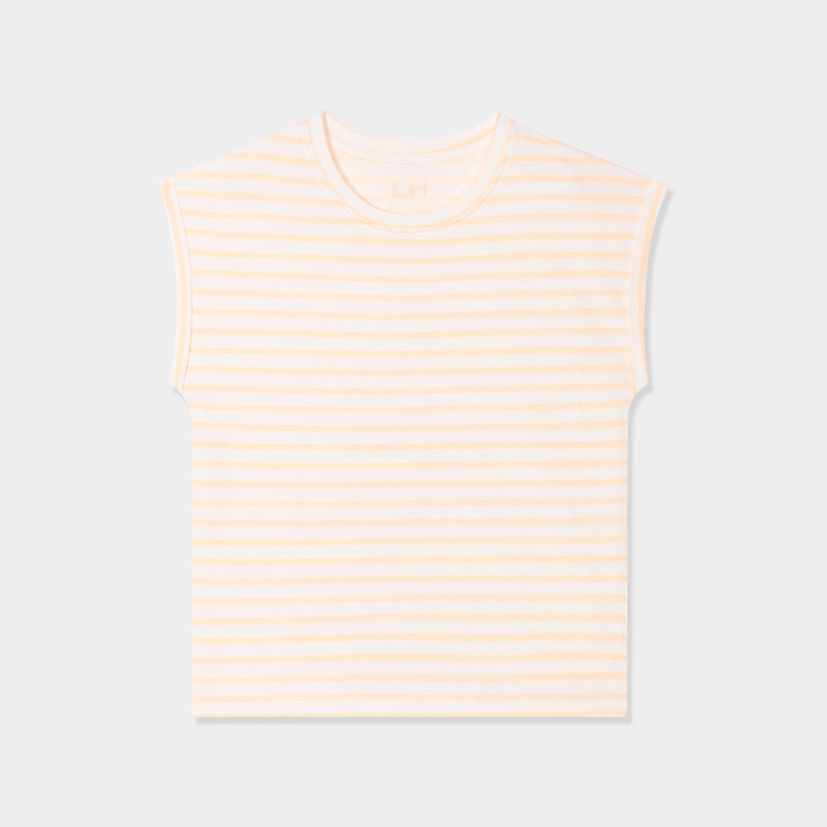T-shirt coupe droite sans manches ecru fille