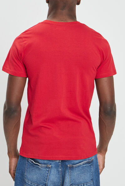 T-shirt de Noël manches courtes rouge homme