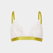 Soutien-gorge triangle en dentelle ivoire femme