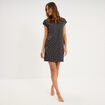 Chemise de nuit manches courtes gris anthracite femme