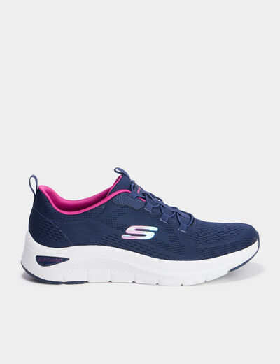 Baskets running à lacets élastiqués bleu femme
