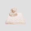 Couverture effet velours avec doudou taupe bébé