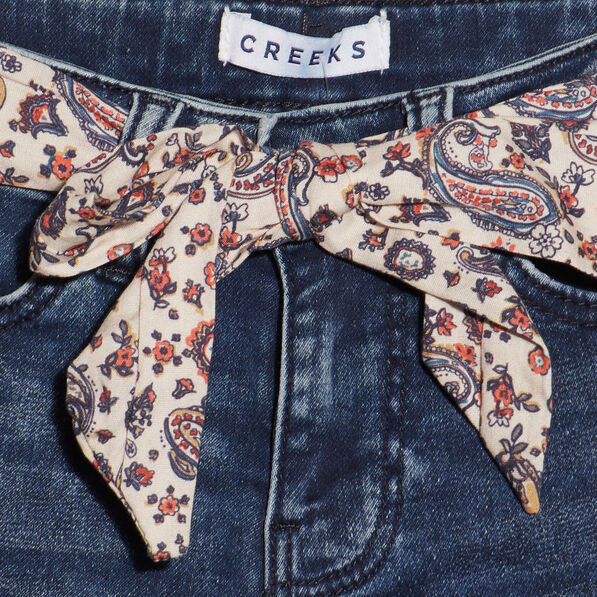 jeans skinny ceinture foulard denim stone fille Jeans skinny ceinture foulard denim stone fille