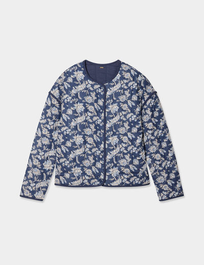 Veste matelassée réversible bleu marine femme