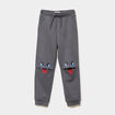 Pantalon de jogging détails genoux gris foncé garçon