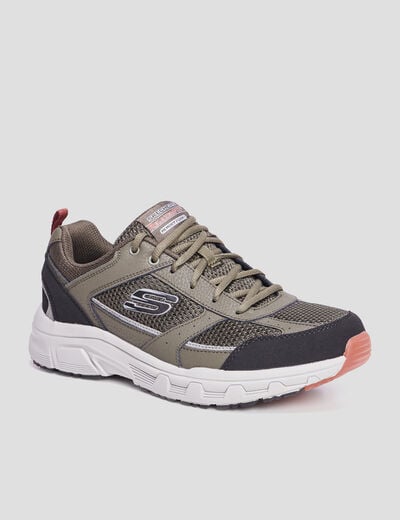 Baskets running mémoire forme Skechers vert kaki homme