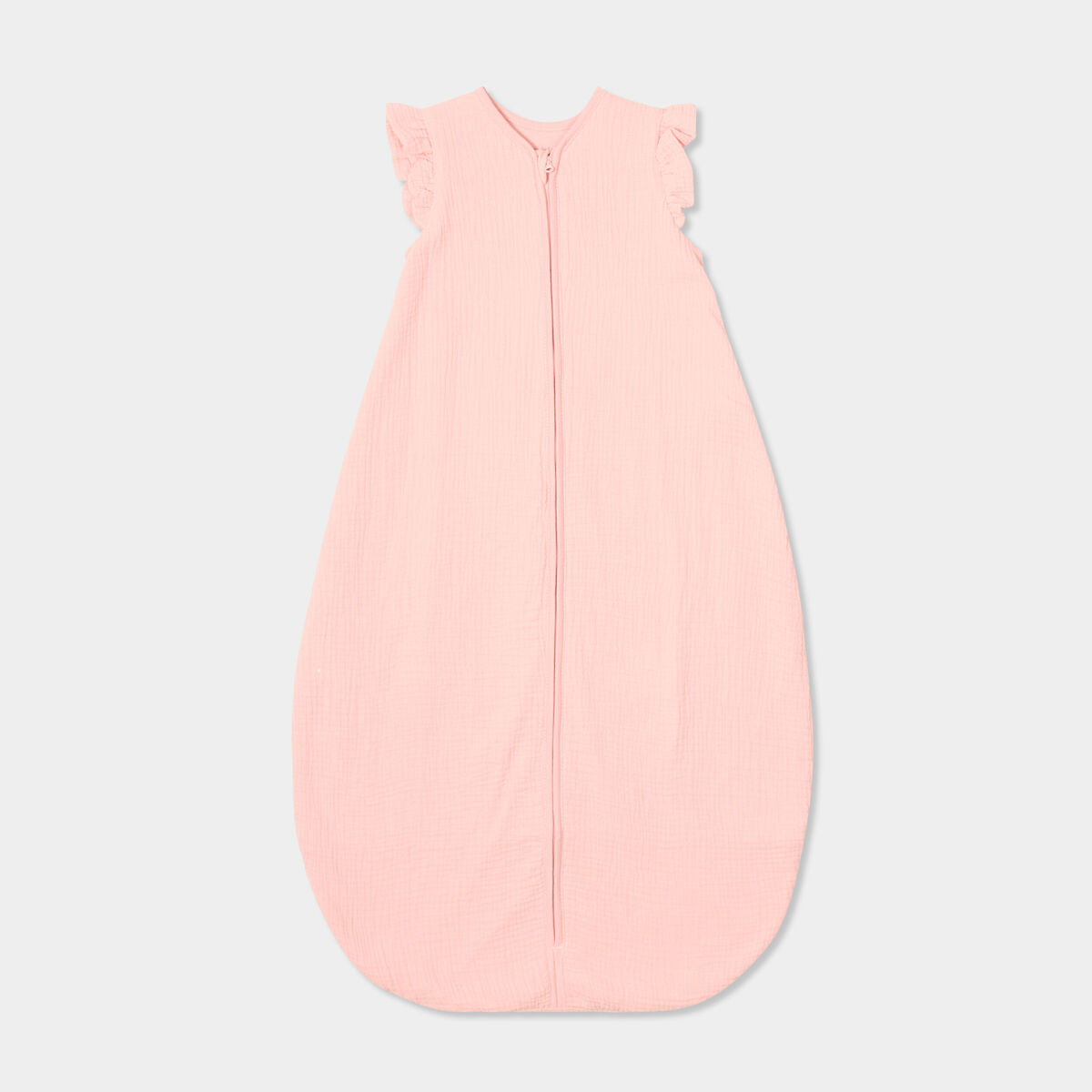 Gigoteuse sans manches gaze coton TOG 1 rose poudr&eacute;e b&eacute;b&eacute;